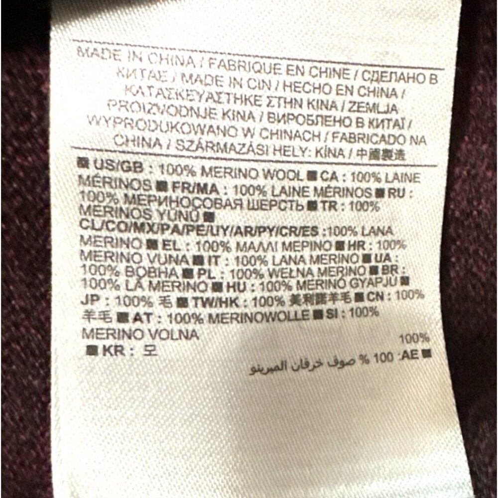 Banana Republic Mens‎ Merino Wool V-Neck Sweater Large Burgundy Maroon Classic - Picture 8 of 10